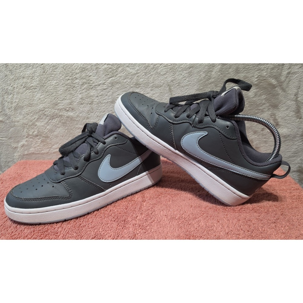 Nike Court Borough Low 2 GS Gray White Sneakers Youth 5Y BQ5448-018 Casual Shoes